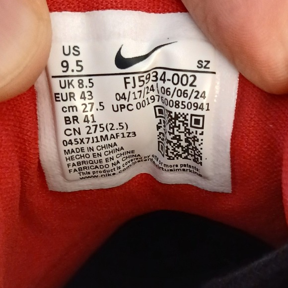 Nike Air Jordan 9 Golf Shoes Mens 9.5 Charcoal Black Red Outdoors FJ5934-002 - Picture 6 of 8